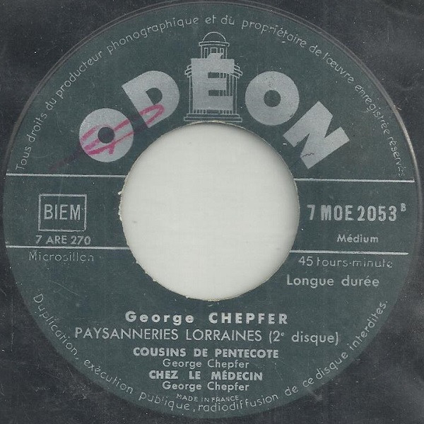 descargar álbum George Chepfer - Paysanneries Lorraines 2ème Disque