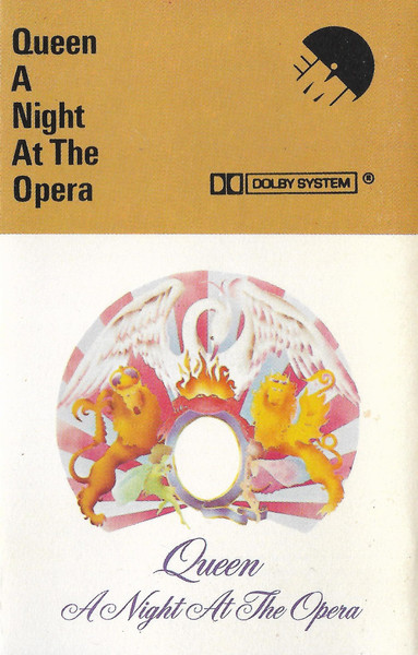 Queen – A Night At The Opera (1975, Black Cassette / White Paper