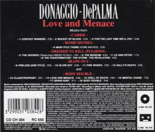 Pino Donaggio – Brian De Palma (1994, CD) - Discogs