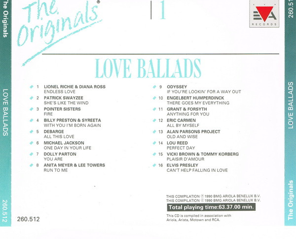 télécharger l'album Various - The Originals 1 Love Ballads