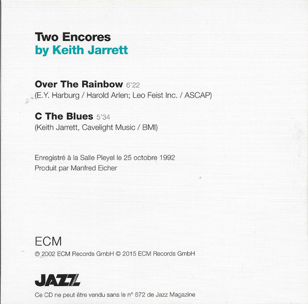 télécharger l'album Keith Jarrett - two encores