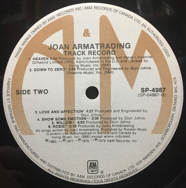 Joan Armatrading - Track Record | A&M Records (SP-4987) - 4