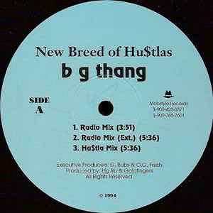 New Breed Of Hustlas - B G Thang album cover