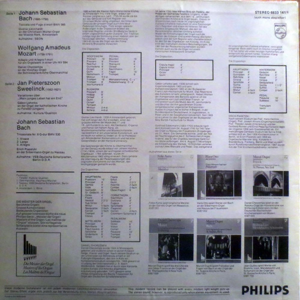 baixar álbum Gustav Leonhardt, Daniel Chorzempa, Gábor Lehotka, Erich Piasetzki - Die Orgel Königin Der Instrumente