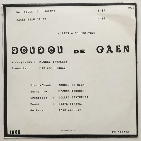 last ned album Doudou De Caen - La Fille Du Soleil
