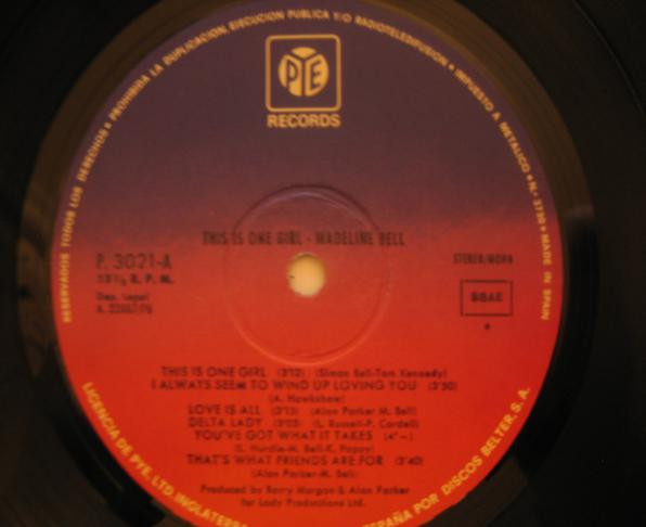 Madeline Bell – This Is One Girl (1976, Vinyl) - Discogs