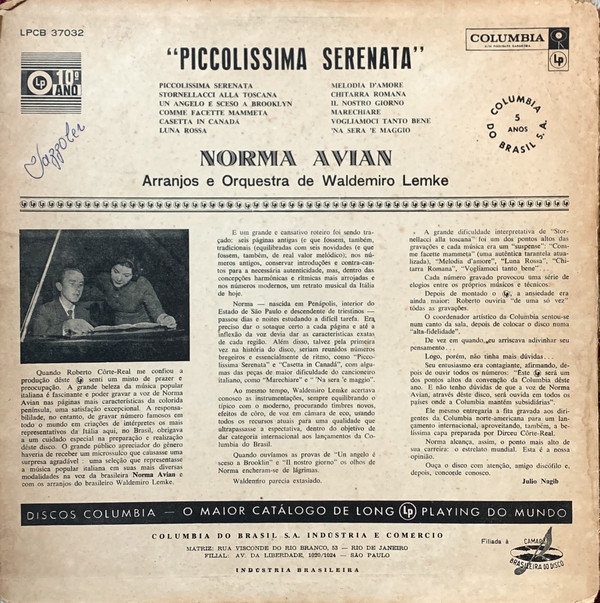 ladda ner album Norma Avian - Piccolissima Serenata