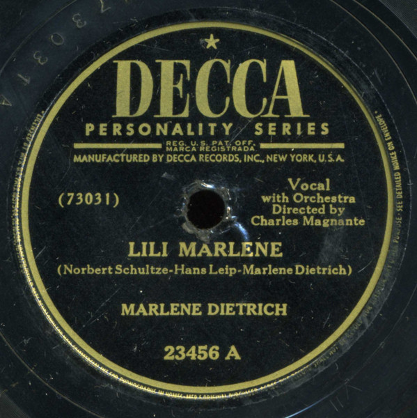 Marlene Dietrich – Lili Marlene / Symphonie (1945, Shellac) - Discogs