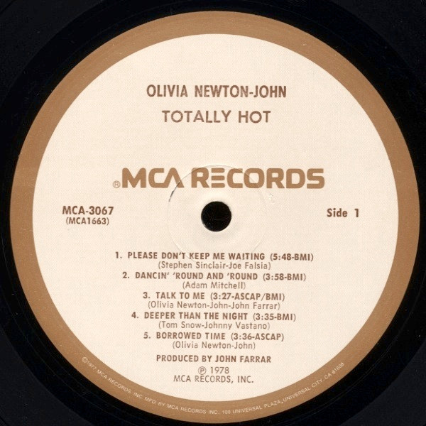 Olivia Newton-John - Totally Hot | MCA Records (MCA-3067) - 5