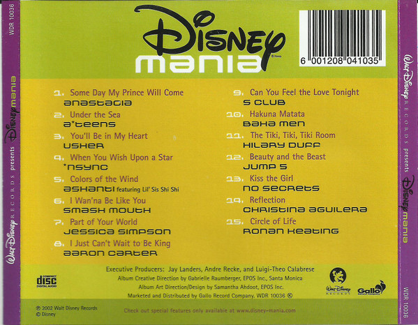 Disney Mania (2002, CD) - Discogs