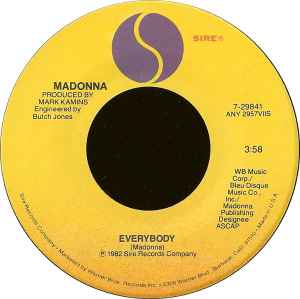 マドンナ Everybody 7 ヴァージョン シングルレコード-