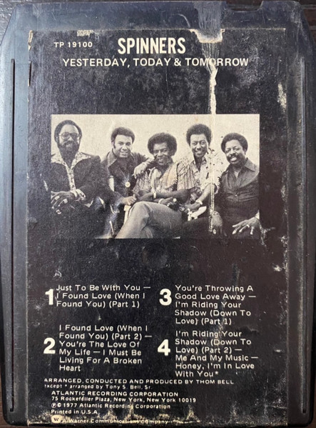 Spinners – Yesterday, Today & Tomorrow (1977, 8-Track Cartridge