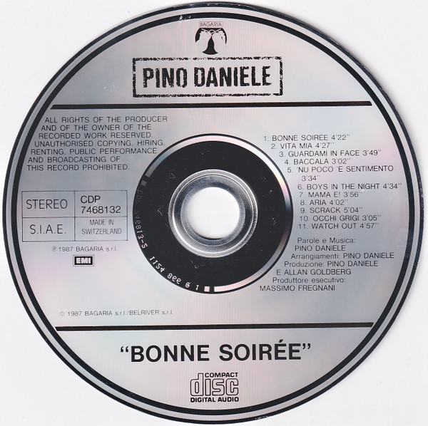 Pino Daniele – Bonne Soirée (1987, Gatefold, Vinyl) - Discogs