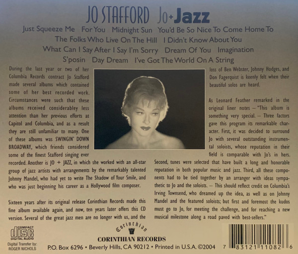 Jo Stafford - Jo + Jazz | Releases | Discogs