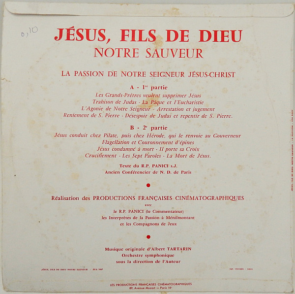 lataa albumi Albert Tartarin, RP Panici - Jésus Fils De Dieu Notre Sauveur La Passion