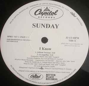 Sunday – I Know (2000, Vinyl) - Discogs