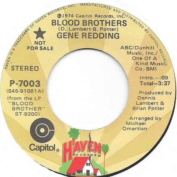 Gene Redding – Blood Brothers (1974, Vinyl) - Discogs