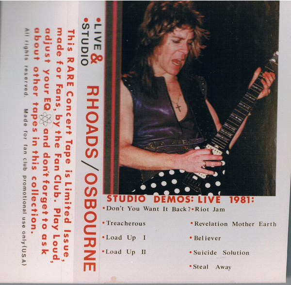 Randy Rhoads – Studio Demos: Live 1981 (Cassette) - Discogs