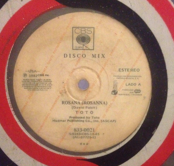 Toto – アフリカ = Africa / ロザーナ = Rosanna (1982, Vinyl) - Discogs