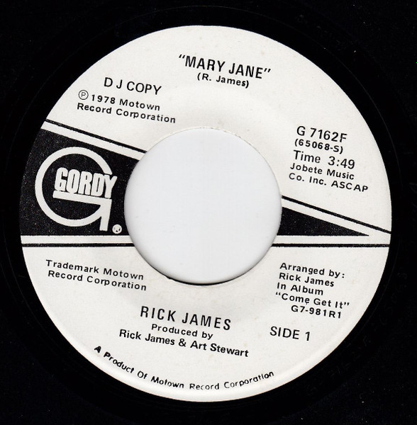 Rick James – Mary Jane (1978, Vinyl) - Discogs
