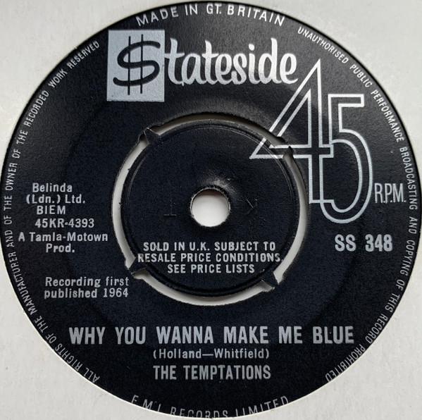 The Temptations Why You Wanna Make Me Blue 1964 Vinyl Discogs