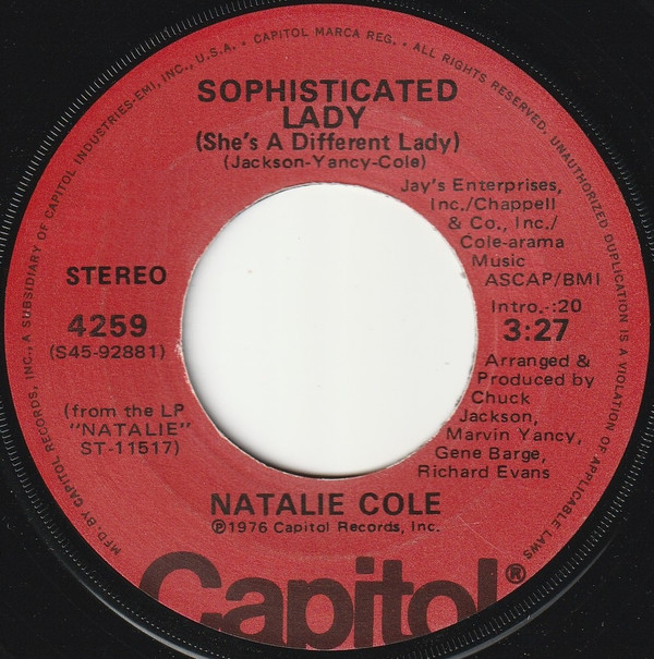 lataa albumi Natalie Cole - Sophisticated Lady Shes A Different Lady Good Morning Heartache