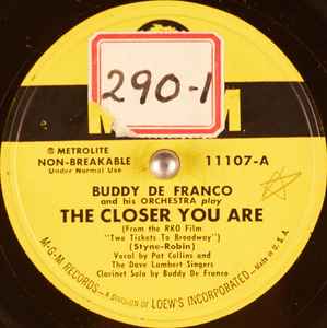 Buddy DeFranco And His Orchestra - The Closer You Are / Too Many Dreams album cover