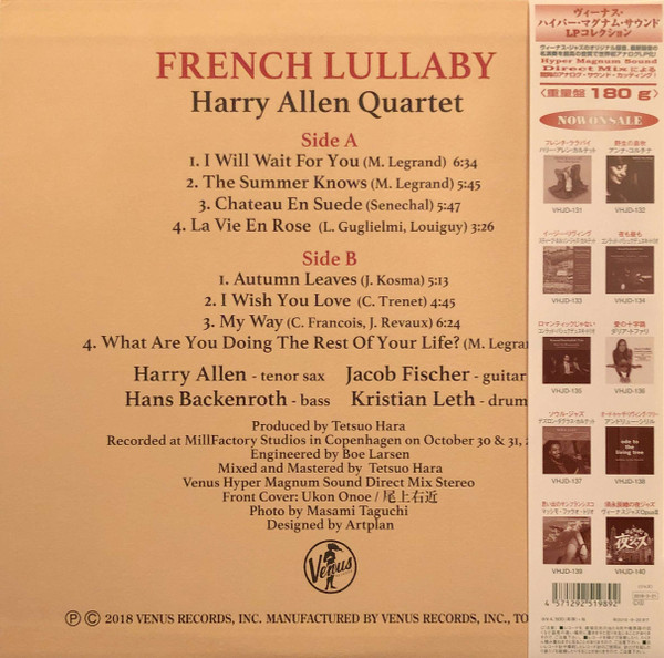 descargar álbum Download Harry Allen Quartet - French Lullaby album