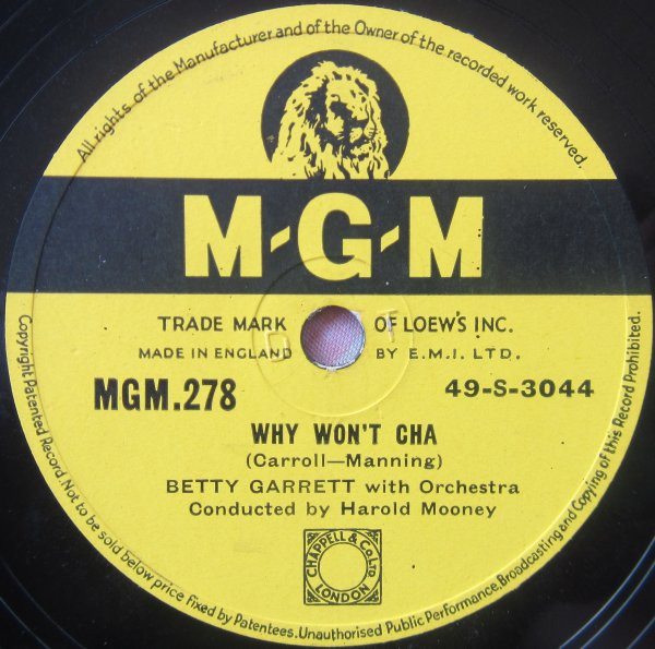 baixar álbum Betty Garrett - Why Wont Cha Can I Come In For A Second