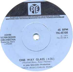 The John Schroeder Orchestra - One Way Glass album cover