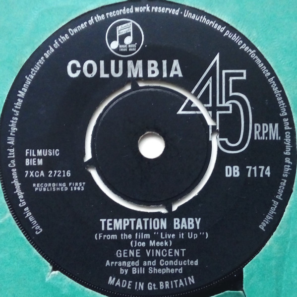 Gene Vincent – Temptation Baby (1963, Vinyl) - Discogs