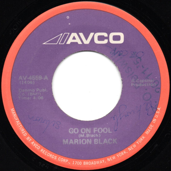 Marion Black – Go On Fool / Who Knows