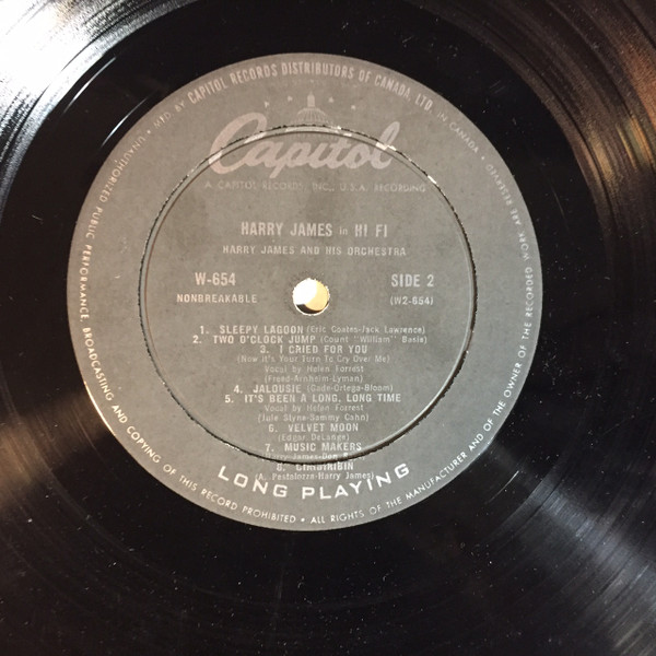 Harry James - Harry James In Hi-fi | Capitol Records (W 654) - 4