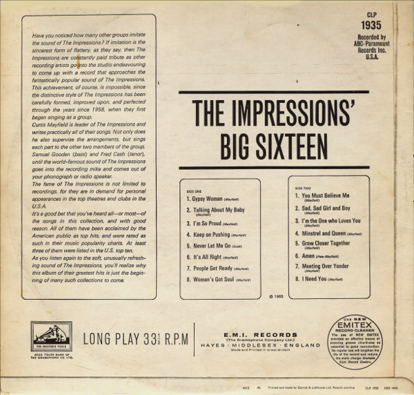 descargar álbum Impressions - Big Sixteen Vol 2