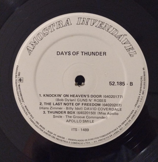 descargar álbum Various - Days Of Thunder Temas Do Filme Dias De Trovão