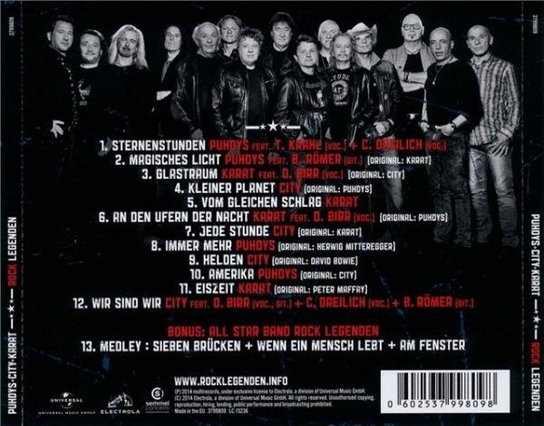 last ned album Puhdys + City + Karat - Rock Legenden