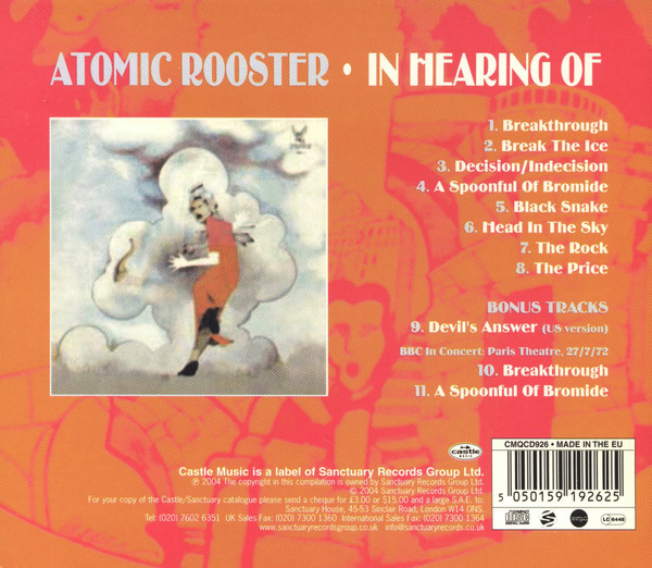 Atomic Rooster – In Hearing Of (2004, CD) - Discogs