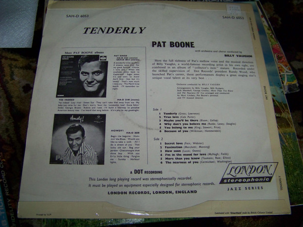 Pat Boone - Tenderly | London Records (SAH-D.6053) - 2