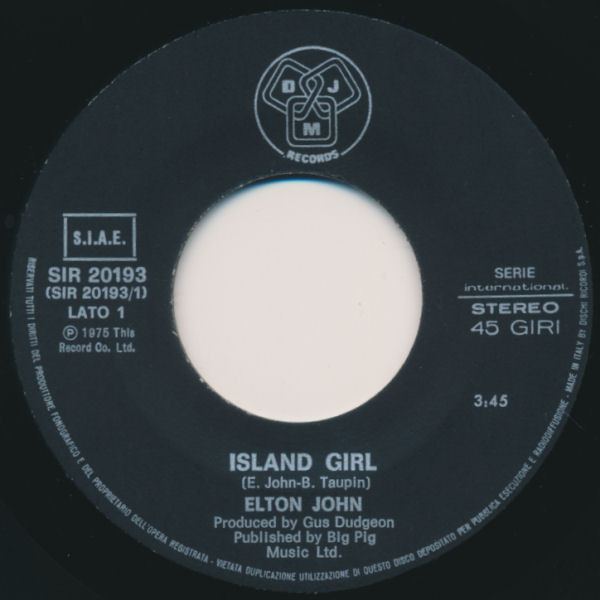 Album herunterladen Elton John - Island Girl