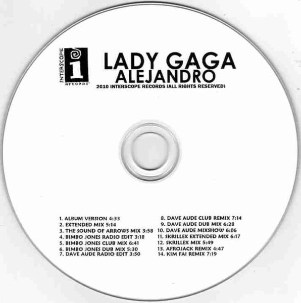 Lady Gaga – Alejandro (2010, CDr) - Discogs