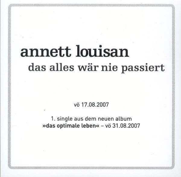 Album herunterladen Annett Louisan - Das Alles Wär Nie Passiert