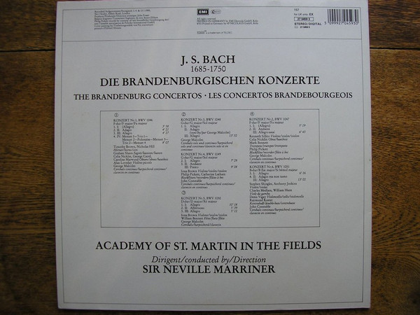 Album herunterladen JS Bach The Academy Of St MartinintheFields, Sir Neville Marriner - Der Brandenburgischen Konzerte