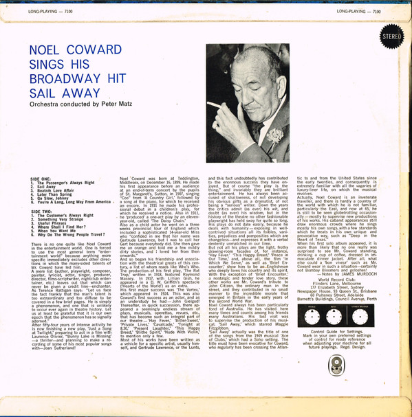 télécharger l'album Download Noel Coward - Noel Coward Sings Sail Away album