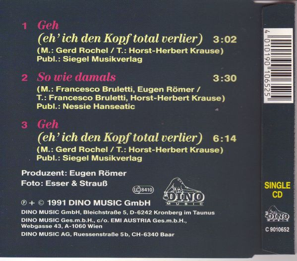 baixar álbum Bernhard Brink - Geh Eh Ich Den Kopf Total Verlier