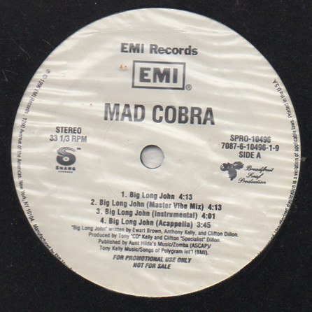 Mad Cobra – Big Long John (1996, Vinyl) - Discogs