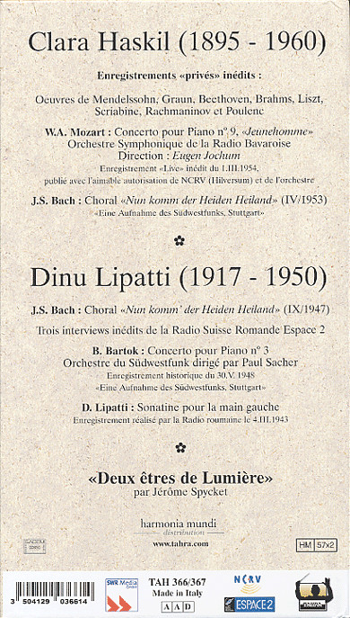 descargar álbum Dinu Lipatti Clara Haskil - Hommage