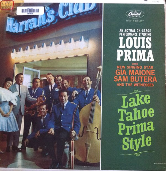 Louis Prima The Wildest Show at Tahoe - 12” LP Capitol Records