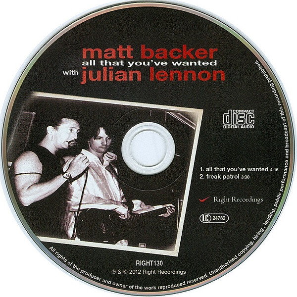 Album herunterladen Matt Backer With Julian Lennon - All That Youve Wanted