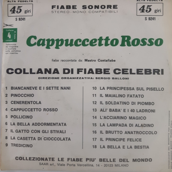 télécharger l'album Mastro Contafiabe - Cappuccetto Rosso