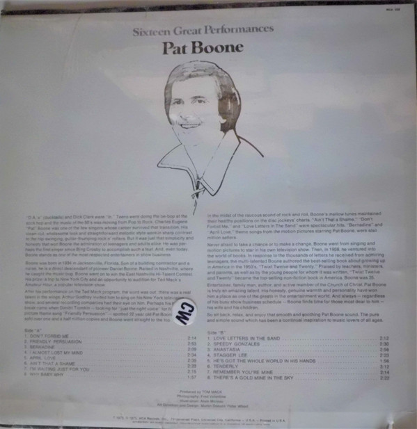 lataa albumi Pat Boone - Sixteen Great Performances